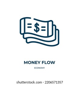 Money flow icon. Linear vector illustration from economy collection. Outline money flow icon vector. Thin line symbol for use on web and mobile apps, logo, print media.
