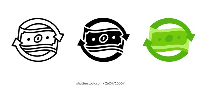 Money Flow icon set. for mobile concept and web design on white background