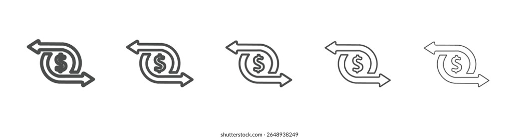 Geldfluss-Symbol einfaches, isoliertes Vektorsymbol