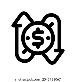 money flow icon. vector line icon for your website, mobile, presentation, and logo design.