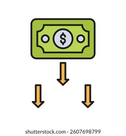 money flow icon with white background vector stock illustration