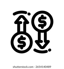 money flow line icon. Clean and minimalist vector icon for websites, mobile apps, presentations, and logos. Fully scalable and customizable for any project.