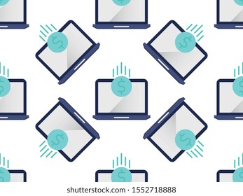 Money flow seamless pattern design, Repeat textile design. Fabric print.