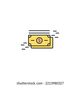 Iconos de línea delgada de flujo de dinero. Ilustración vectorial aislada en blanco. Trazo editable.