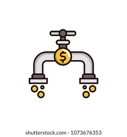 Money flow vector icon