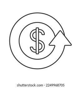 Money flow vector icon. Line sign for mobile concept and web design. Symbol, logo illustration. Vector graphics