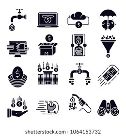 Money flow vector icons