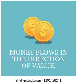 Money flows in the direction of value Motivational Quote Poster
