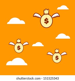 Money flying