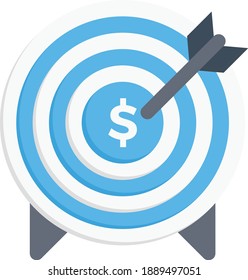 money focus flat vector colour icon