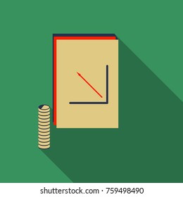 Money Folder icon. Vector illustration style is a flat icon money folder in color additional versions.