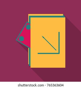 Money Folder icon. Vector illustration style is a flat icon money folder in color additional versions.