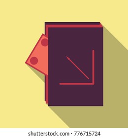 Money Folder icon. Vector illustration style is a flat icon money folder in color additional versions.