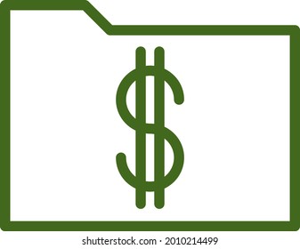 Carpeta de dinero, ilustración, vector sobre fondo blanco.