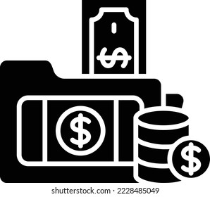 Money Folder vector icon. Can be used for printing, mobile and web applications.