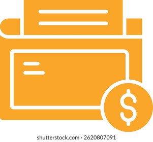 Icono de Vector de carpeta de dinero. Se puede utilizar para aplicaciones de impresión, móviles y de Web.