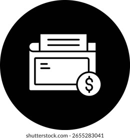 Icono de Vector de carpeta de dinero. Se puede utilizar para aplicaciones de impresión, móviles y de Web.