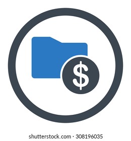 Money Folder vector icon. This flat rounded symbol uses smooth blue colors and isolated on a white background.