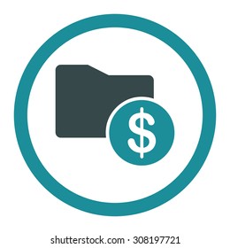 Money Folder vector icon. This flat rounded symbol uses soft blue colors and isolated on a white background.