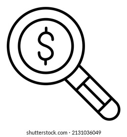 Money Forensics Symbol, Vektorbild. Kann auch für Web-Apps, mobile Apps und Printmedien verwendet werden.