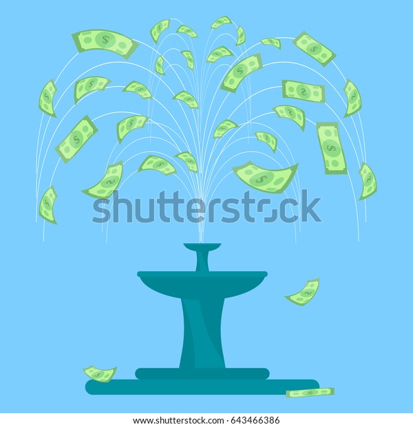 お金の噴水のベクター画像イラスト のベクター画像素材 ロイヤリティフリー