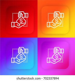 Money four color gradient app icon set