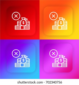 Money four color gradient app icon set