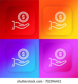 Money four color gradient app icon set