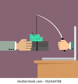 Money fraud illustration template

