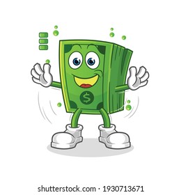 Money Full Battery Character. Cartoon Mascot Vector