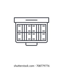 money full case, banking, dollar cash, finance thin line icon. Linear vector illustration. Pictogram isolated on white background