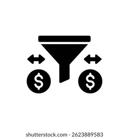 Money Funnel with Dollar Input and Output Icon