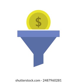 Money funnel icon illustrated in vector