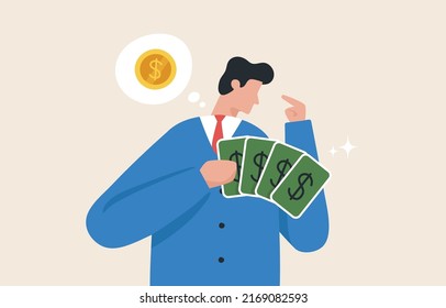 Money game. financial opportunity Investment gambling. Investments are risky. financial decision making concept. A businessman reads gypsy cards to make money guesses.