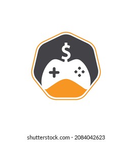 Money Game Logo. joystick money game online Creative logo design.	