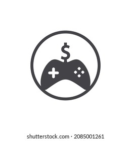 Money Game Logo. joystick money game online Creative logo design.	