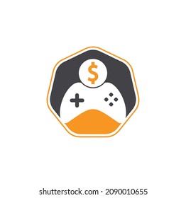 Money Game Logo. joystick money game online Creative logo design.