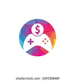 Money Game Logo. joystick money game online Creative logo design.