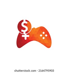 Money Game Logo. joystick money game online Creative logo design.	