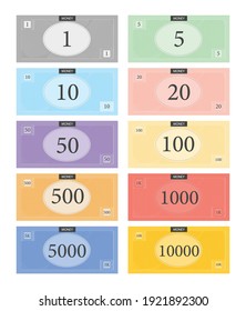 Money for game on a white background,Vector illustration.
