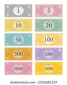 Money for game on a white background,Vector illustration.