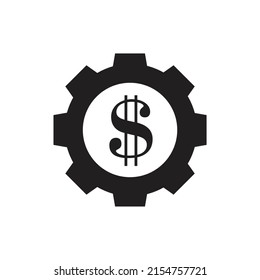 Money gear icon design. vector illustration