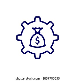 Money with Gear logo design vector template, Business logo design concept, Icon symbol