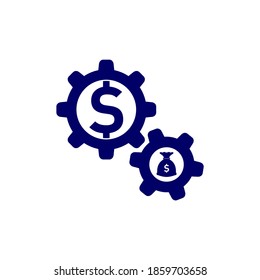 Money with Gear logo design vector template, Business logo design concept, Icon symbol