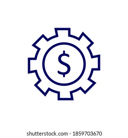 Money with Gear logo design vector template, Business logo design concept, Icon symbol