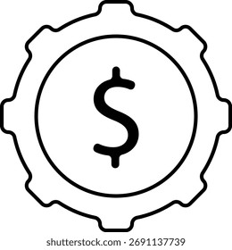 Símbolos do pacote de ícone do pacote de progresso da engrenagem de dinheiro Logotipo comercial