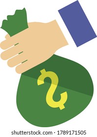 Money. Give money. Money illustration