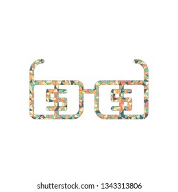 Money glasses with dollas sign. Finance icon. Colored mosaic with polygons