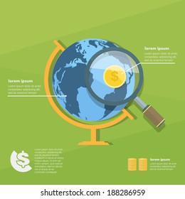 Money Globe. Infographic