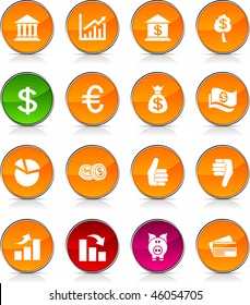 MOney glossy icons. Vector buttons.
